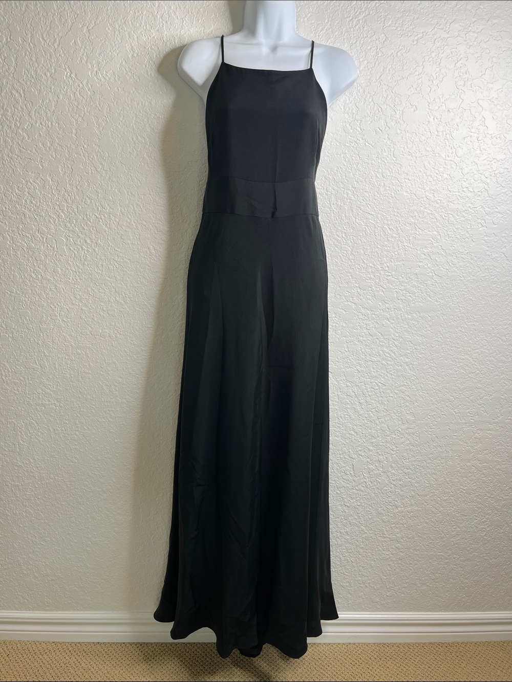 J Crew Vintage 2005 100% Silk Black Formal Gown Sz 6